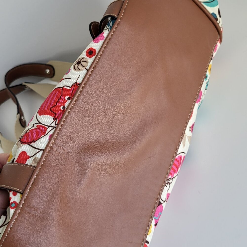 Lily Bloom Floral Canvas Satchel Bag | Multicolor Cats Shoulder Handbag Y2K - Picture 15 of 16